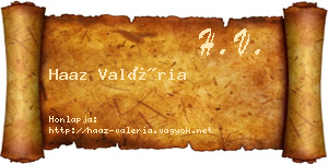 Haaz Valéria névjegykártya